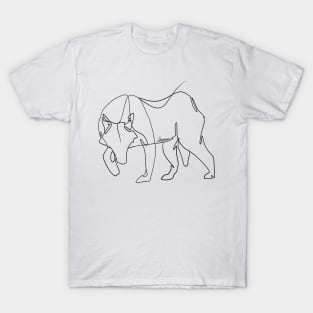 Wolf Walking Black Lineart T-Shirt